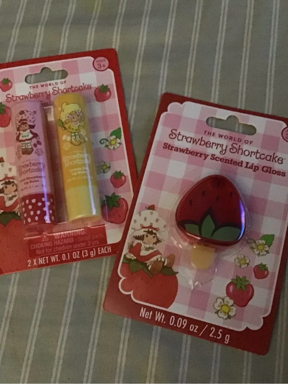 Strawberry shortcake lip gloss and lip balm set
